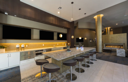 gourmet catering kitchen with ample seating