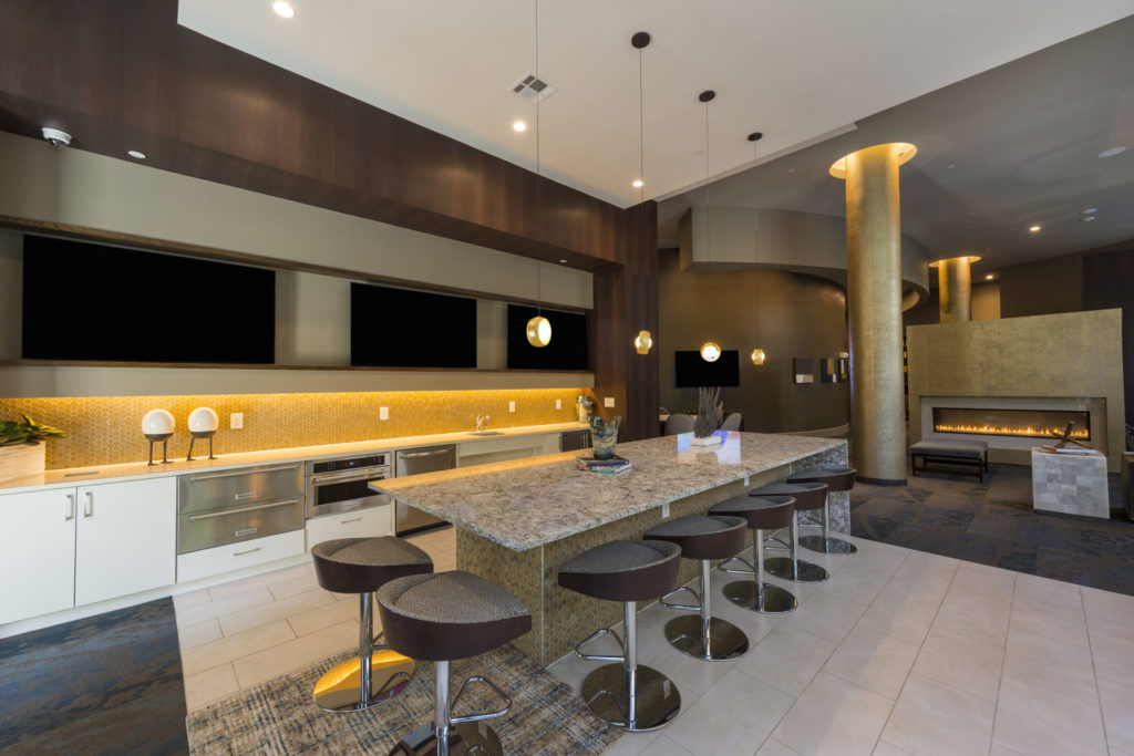 gourmet catering kitchen with ample seating